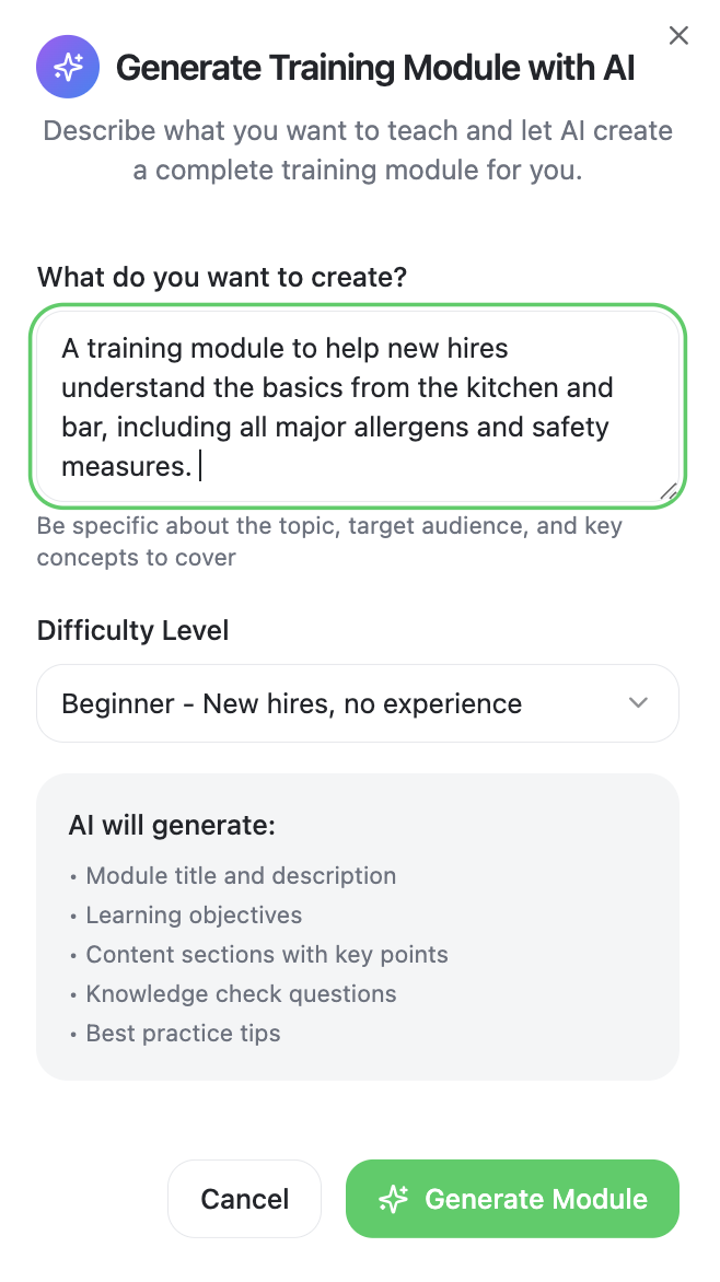 Build training content