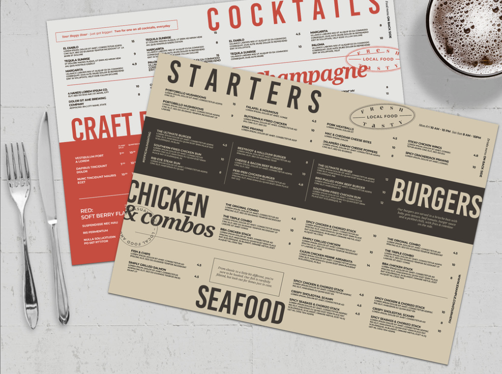 Restaurant menu being uploaded to Garnysh